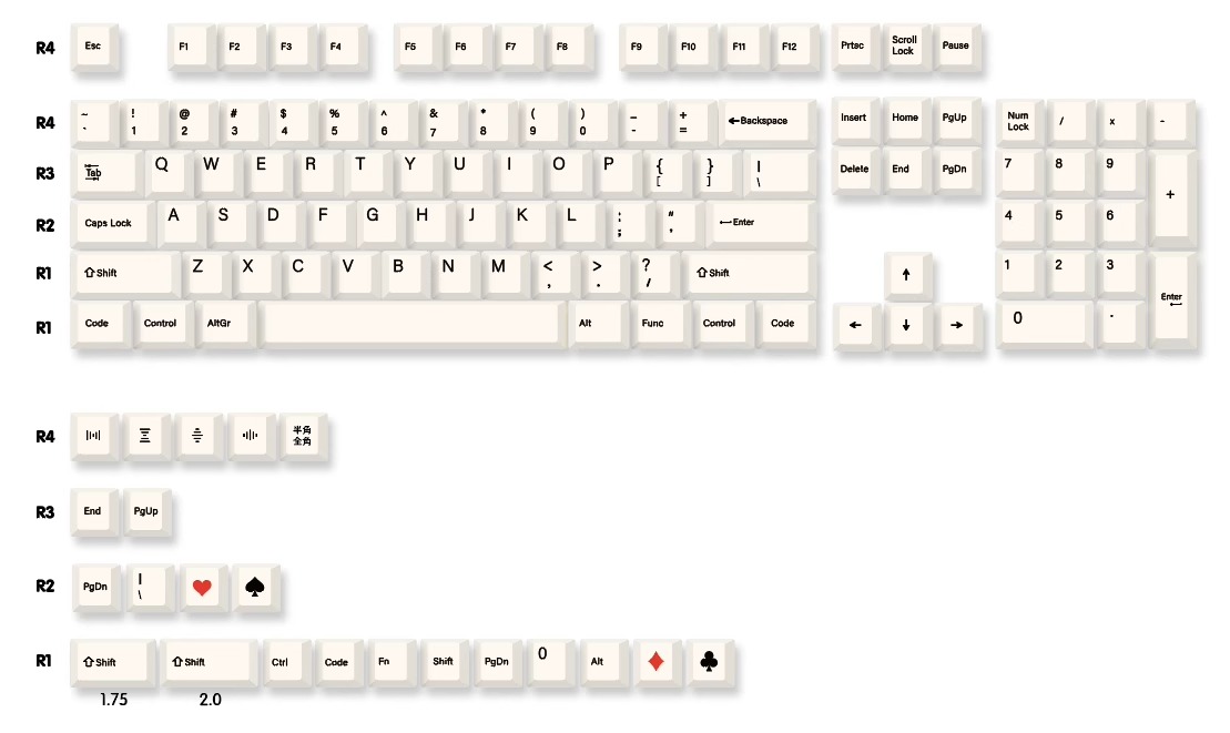 Brief White Japanese 104+22 MDA profile Keycap Set PBT DYE Sublimation for Cherry MX Mechanical Gaming Keyboard